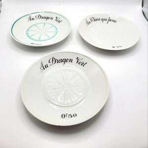 Mid Century French Bistro Small Plates Set Of 3 L. Lourioux Made In France